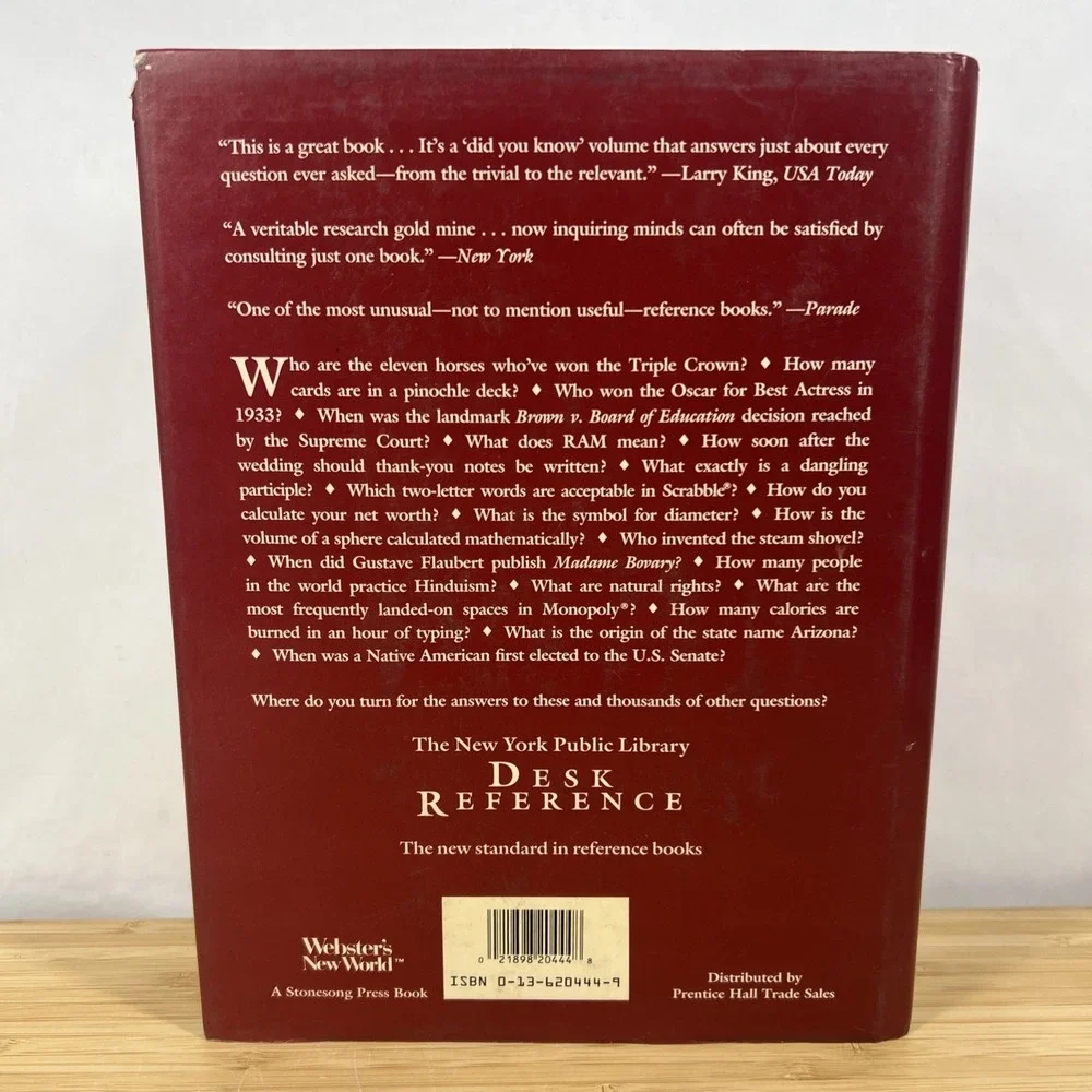 The‎ New York Public Library Desk Reference Hardcover First Edition